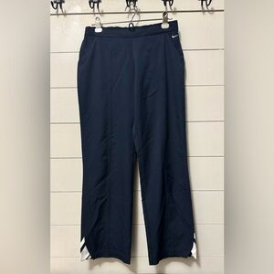 Vintage Y2K Nike Pants Womens Large Navy Swoosh Logo Silver Tag Straight Leg